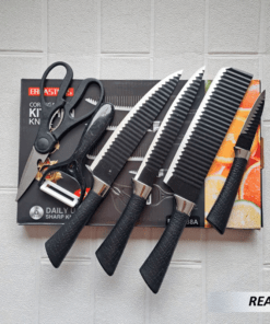 Juego de cuchillos antiadherentes con mango ergonómico